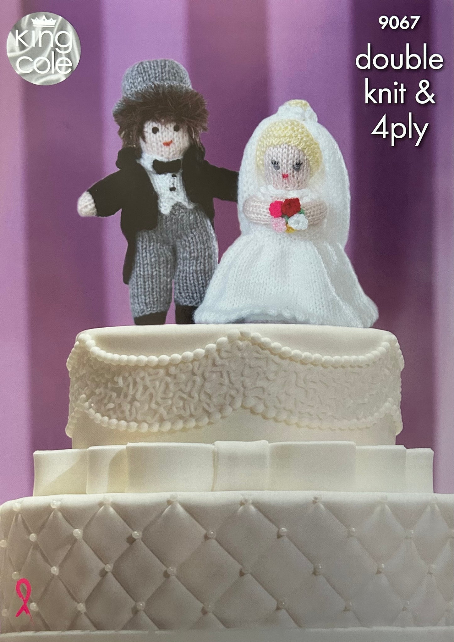 Knitting Pattern 9067 - Bride & Groom Cake Toppers in DK & 4 Ply