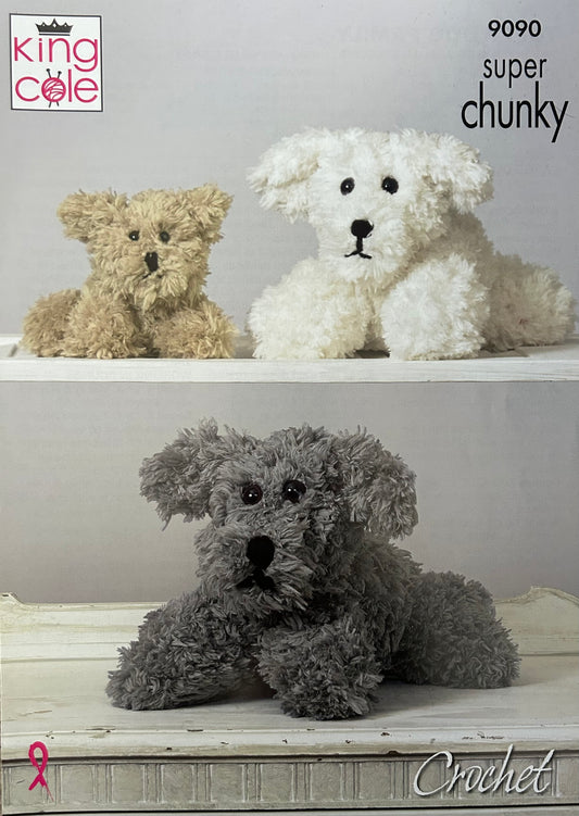 Crochet Pattern 9090 - Dog Family in Tufty Super Chunky