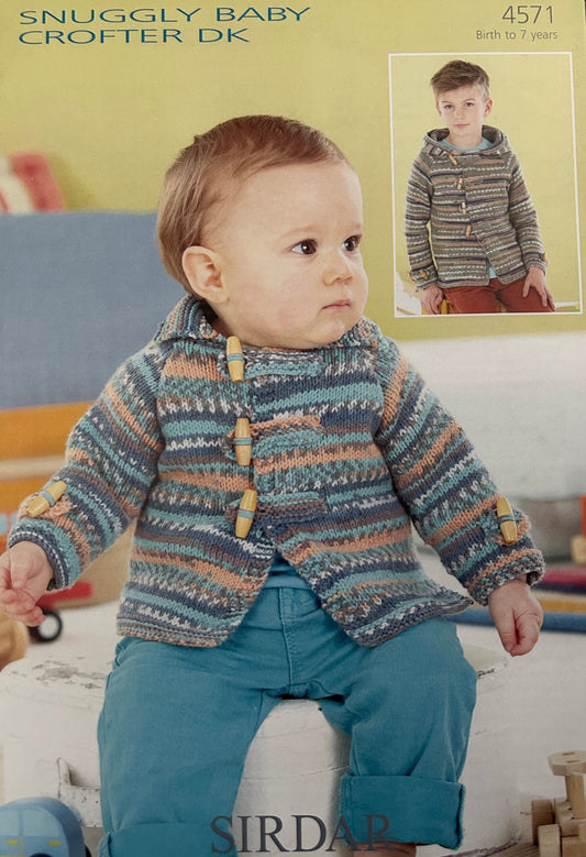 Knitting Pattern 4571 - Jackets in Baby Crofter DK