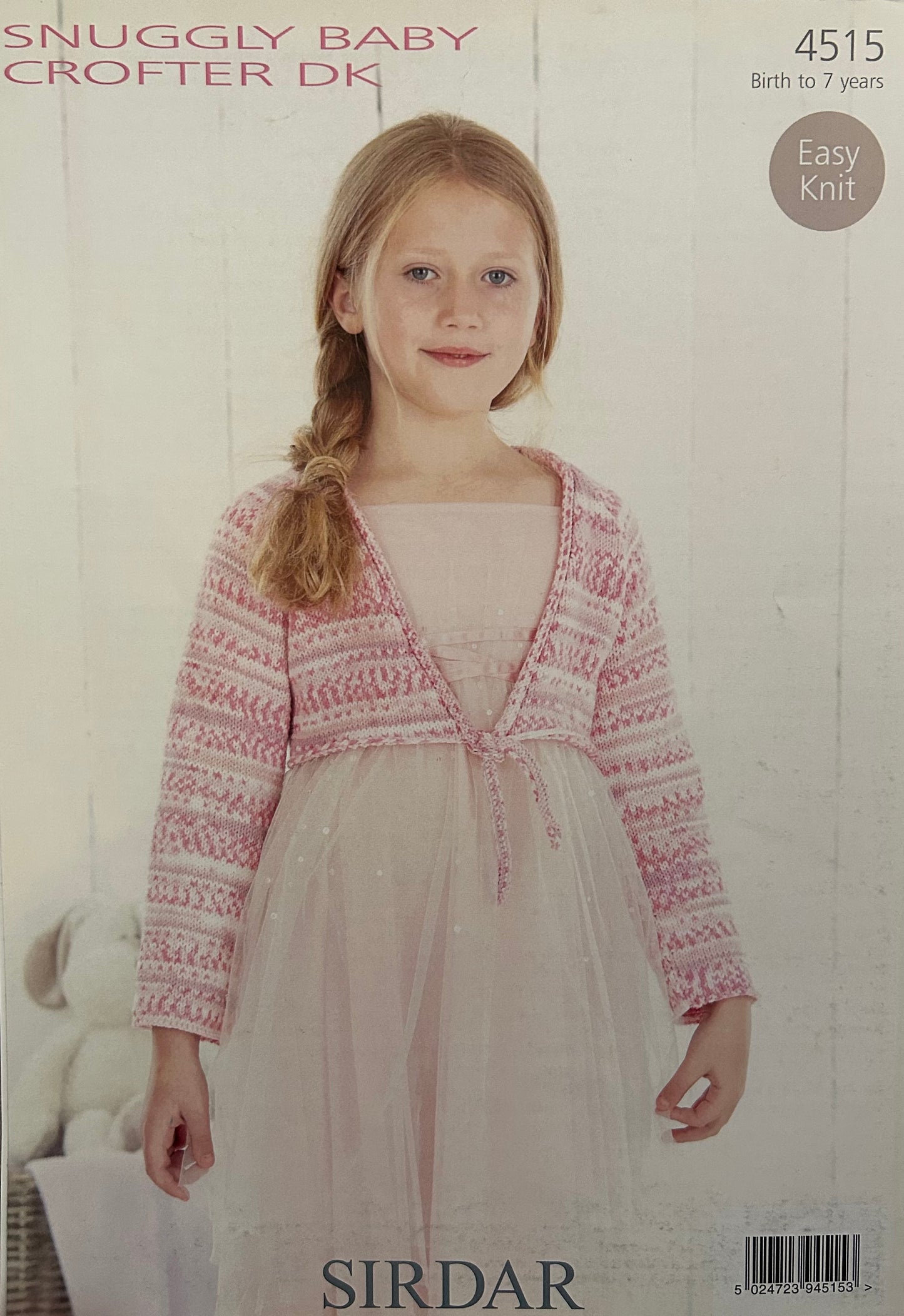 Knitting Pattern 4515 - Tie Front Cardigan/Bolero in Baby Crofter DK
