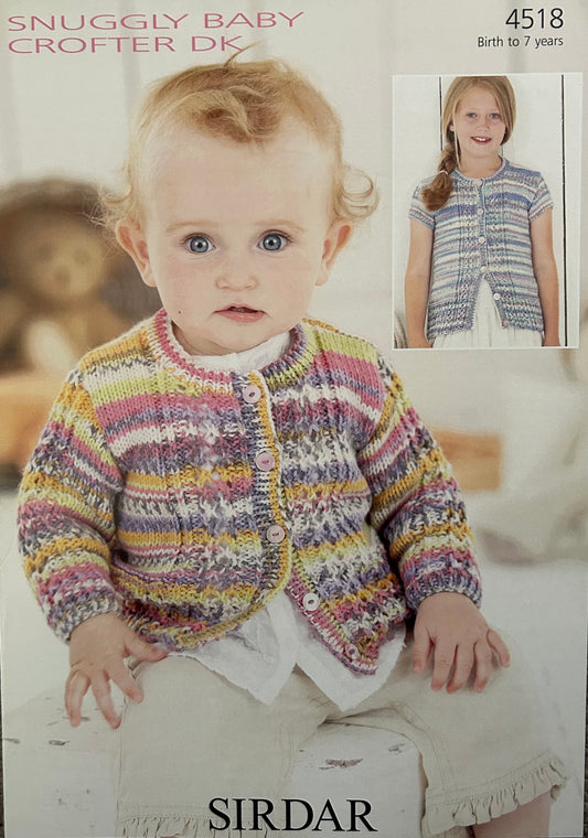 Knitting Pattern 4518 - Cardigans in Baby Crofter DK