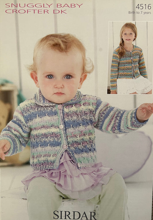 Knitting Pattern 4516 - Cardigans in Baby Crofter DK