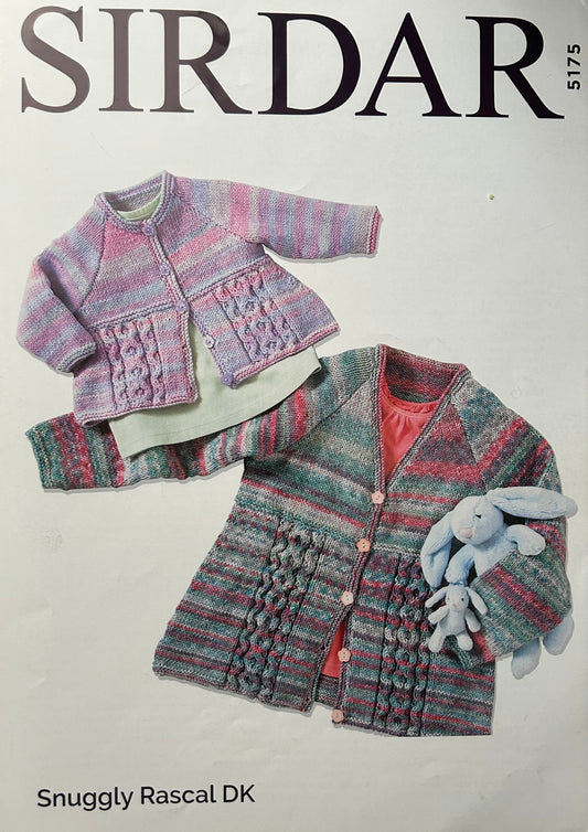 Knitting Pattern 5175 - Cardigans in Snuggly Rascal DK