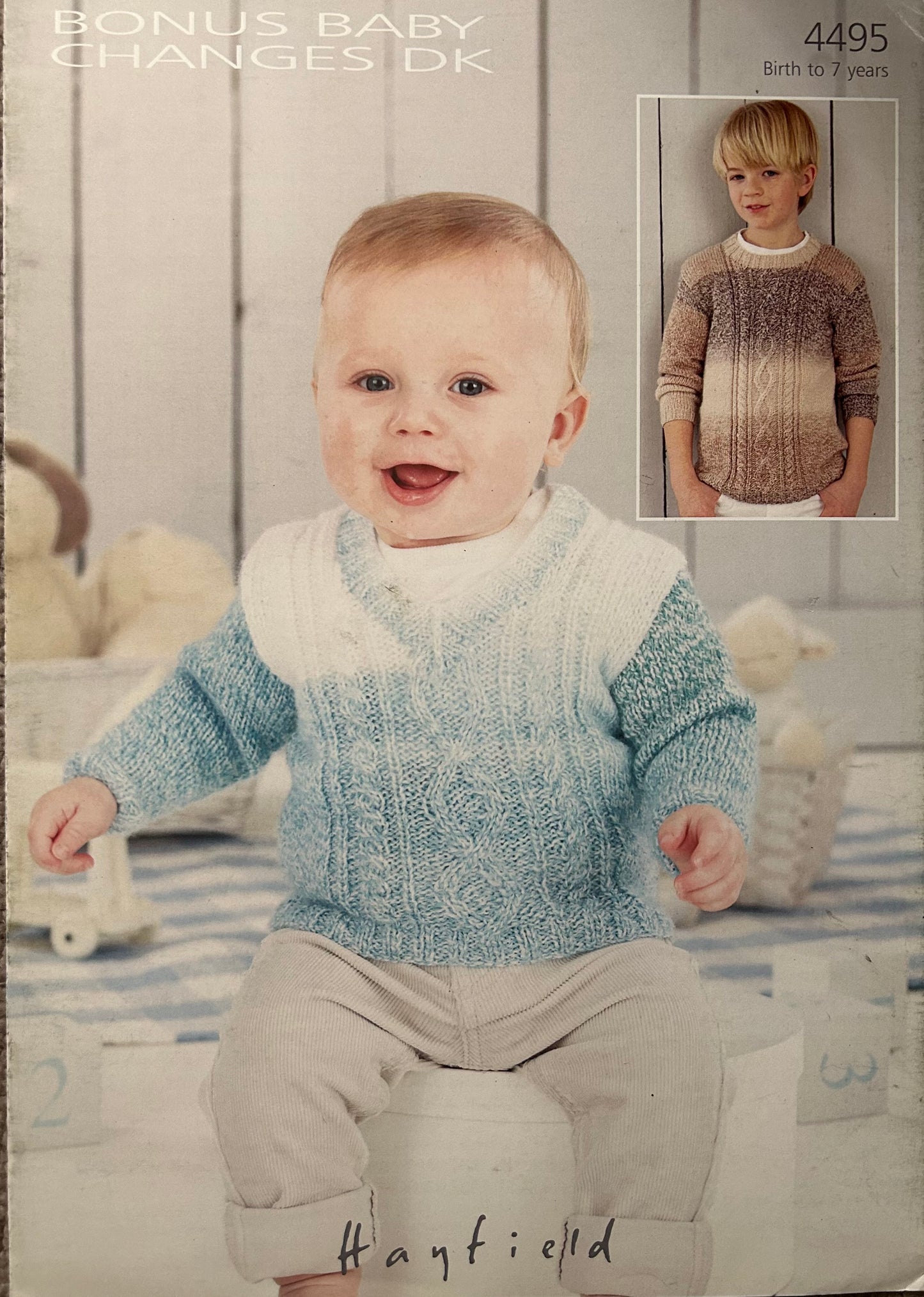 Knitting Pattern 4495 - Sweaters in Baby Changes DK