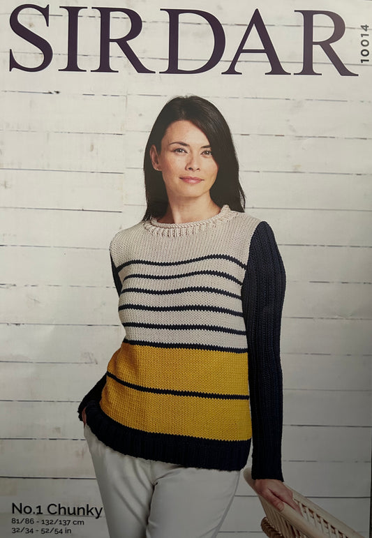 Knitting Pattern 10014 - Sweater in No 1 Chunky