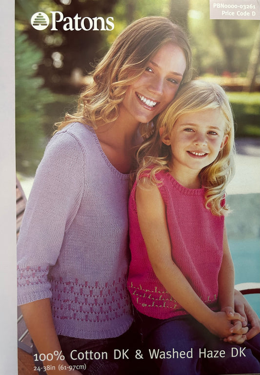 Knitting Pattern 3261 - Sweater & Top in 100% Cotton DK