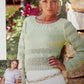 Knitting Pattern 3265 - Lacy Stripe Sweater in Spritz Aran