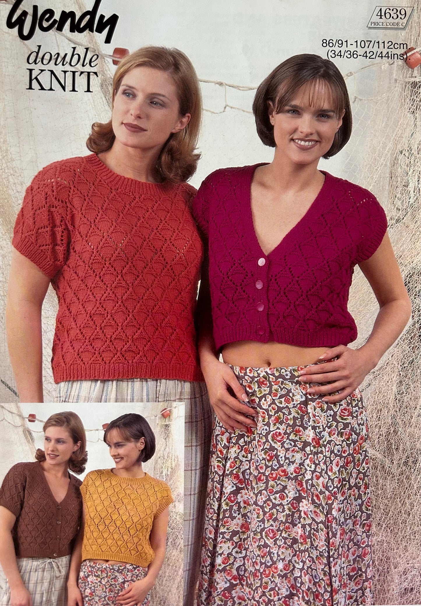 Vintage Knitting Pattern 4639 - Lace sweaters & Cardigans in DK