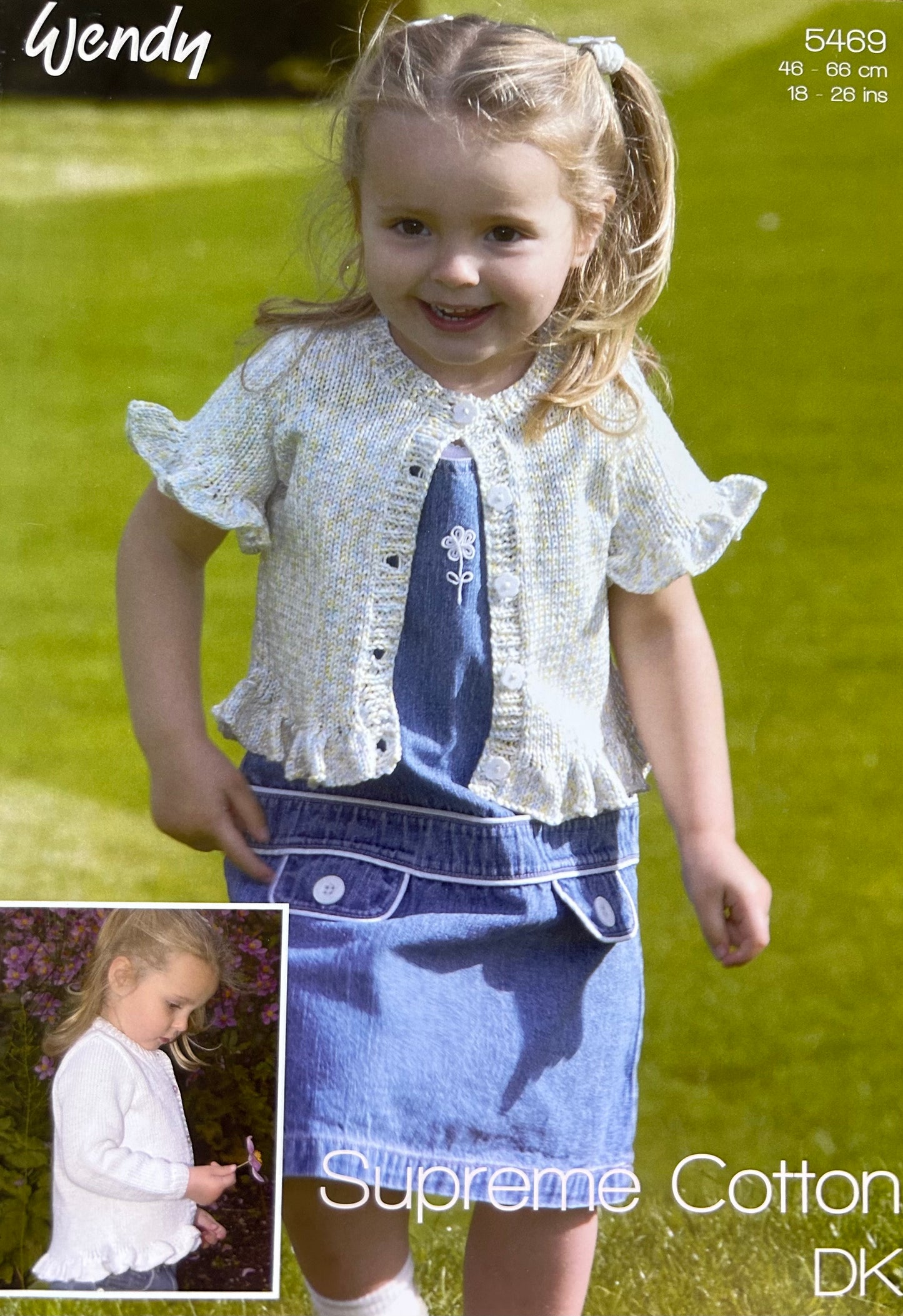 Knitting Pattern 5469 - Frilled Edge Cardigan in Cotton DK