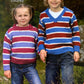 Knitting Pattern 5646 - Round & V Necked Stripe Sweater in Chunky