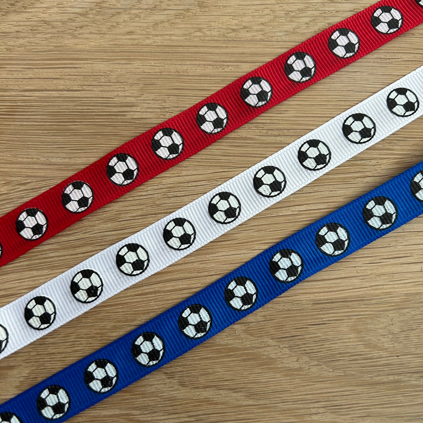 Football Grosgrain Ribbon 12mm - 3 Colours Available