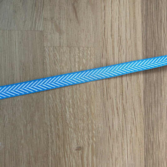 Chevron Ribbon 10mm - Blue/White