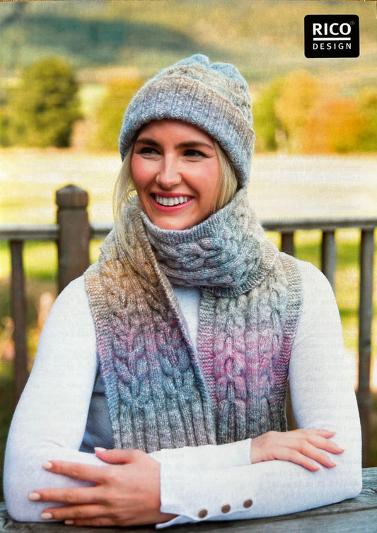 Knitting Pattern - Painted Power Aran Hat & Scarf - FREE (Only with purchase of yarn)