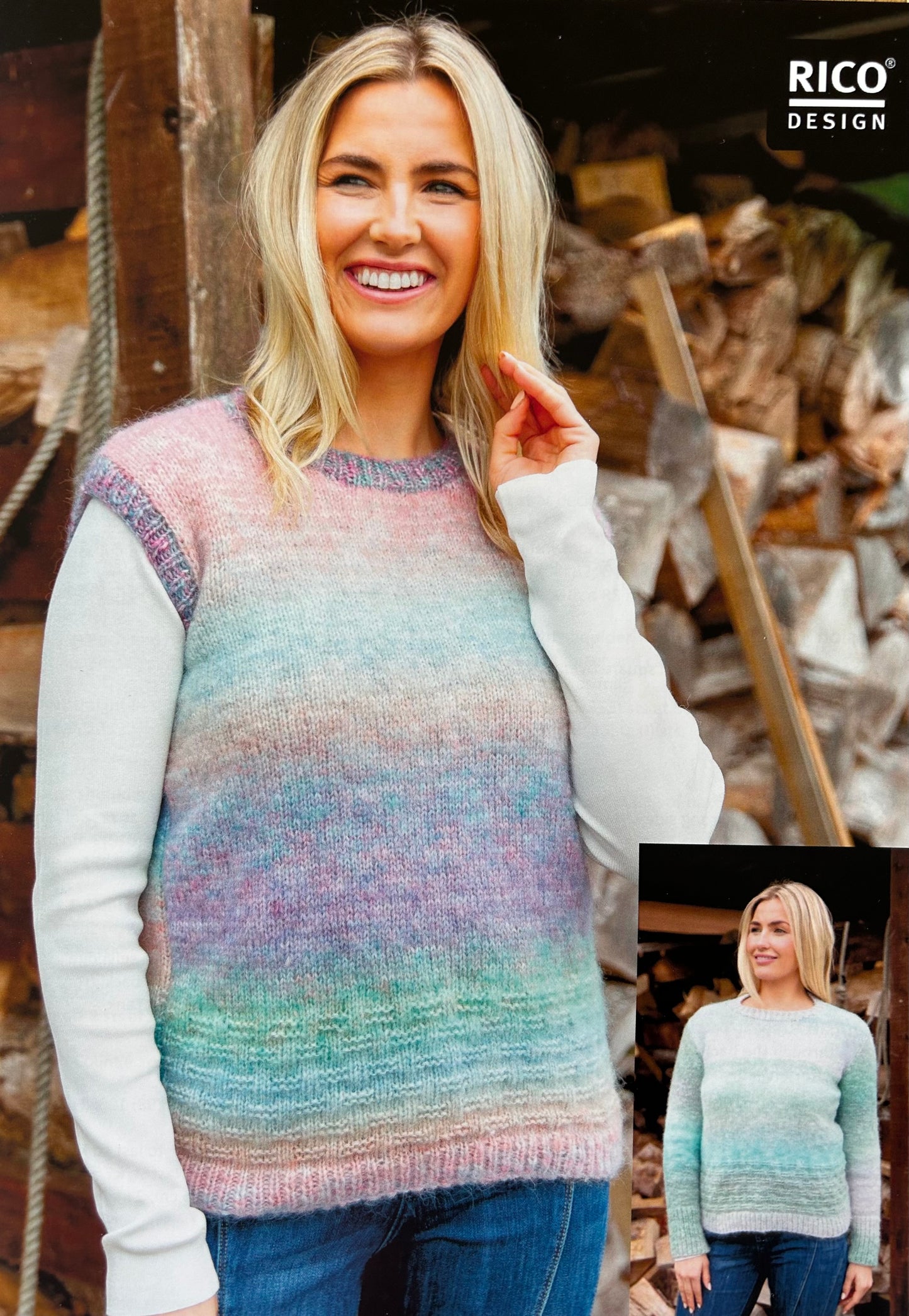 Knitting Pattern - Painted Power Aran Jumper  & Tank Top - FREE (Only with purchase of yarn)