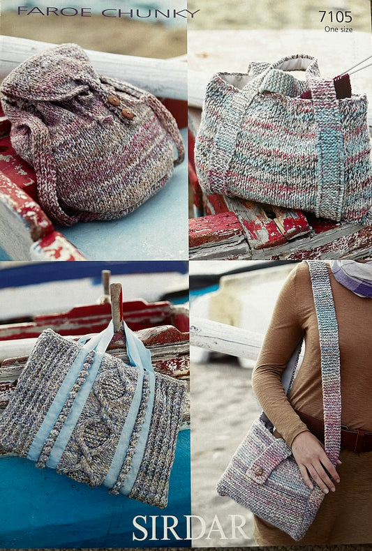 Knitting Pattern 7105  - Bags in Faroe Chunky
