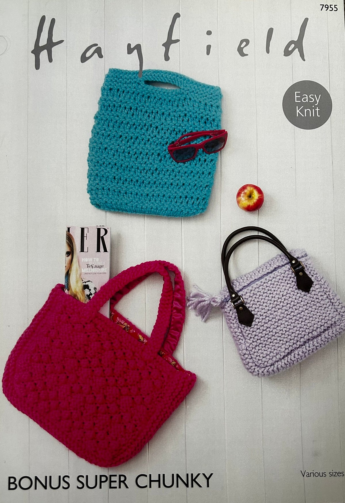 Knitting Pattern 7955 - Bags in Super Chunky