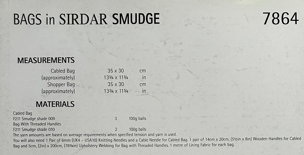 Knitting Pattern 7864 -Bags in Smudge Chunky