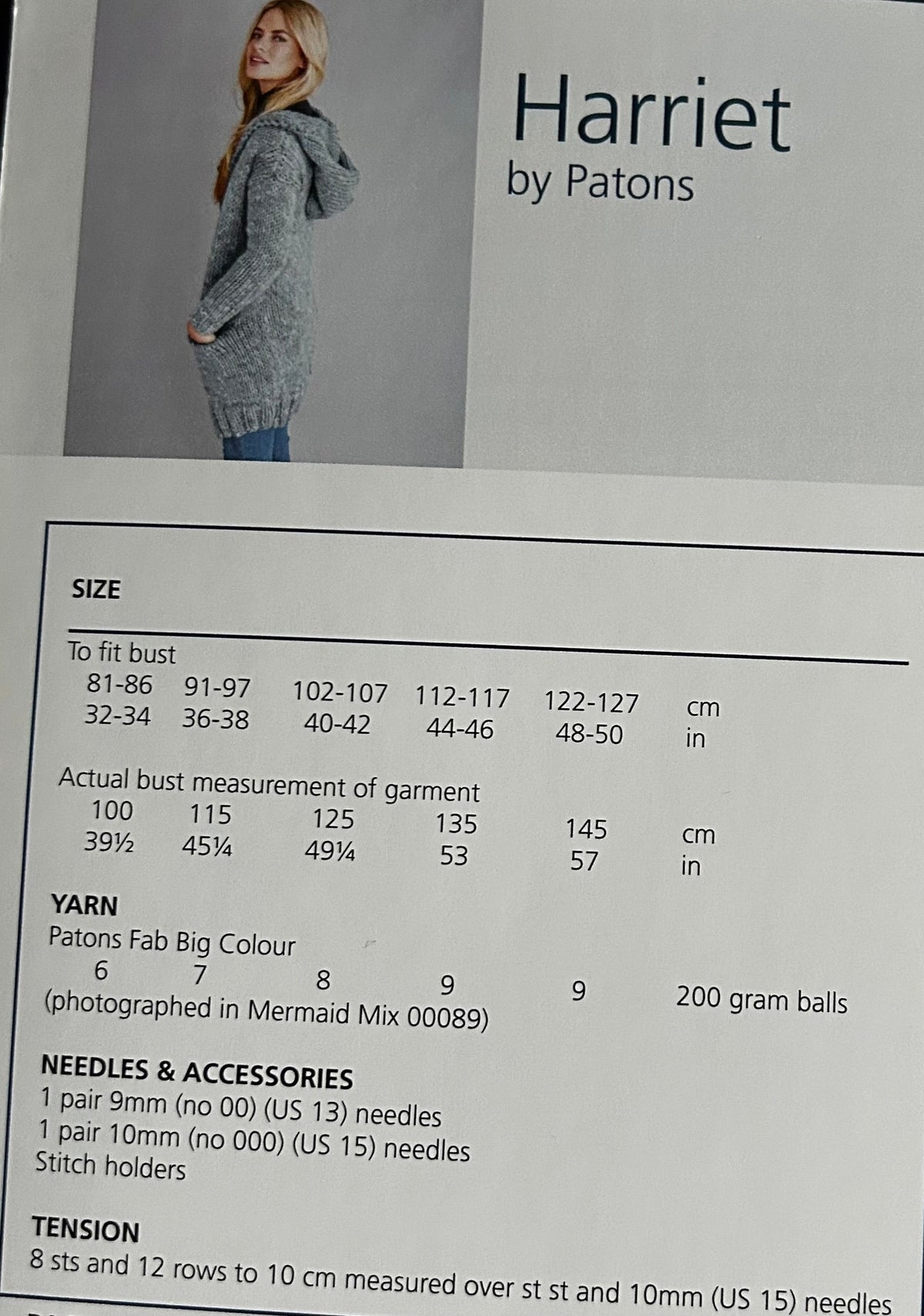 Knitting Pattern 5359 - Jacket, Hat & Wristwarmers in FAB Big Colour Super Chunky