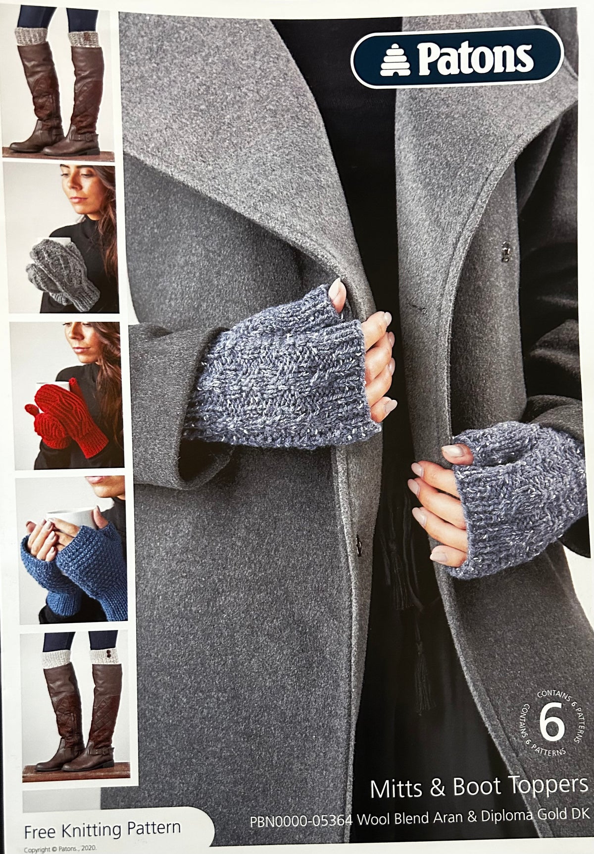 Knitting Pattern 5364 - Mitts & Boot Toppers in Aran & DK - FREE PAPER PATTERN