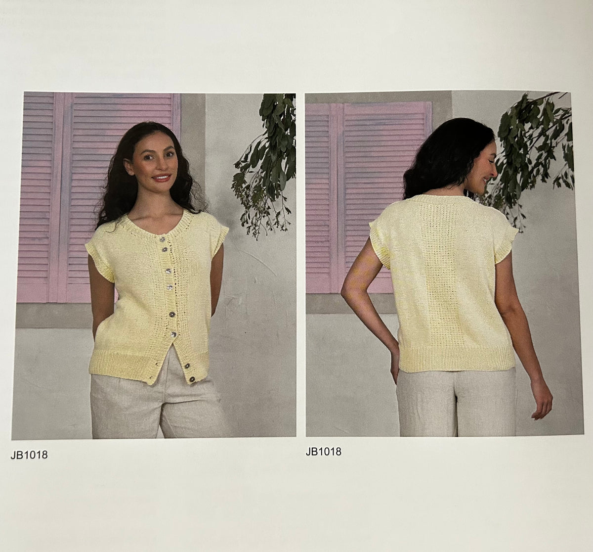 Knitting Pattern JB1018 - Waistcoat in Cotton Waves DK