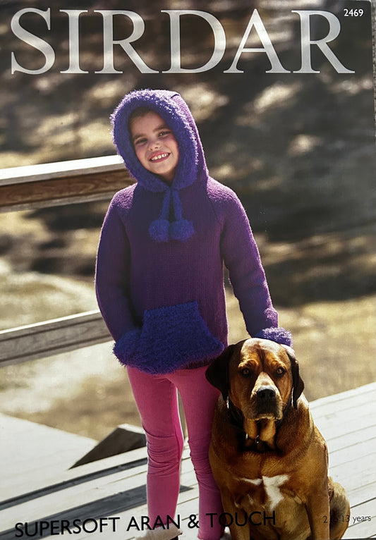 Knitting Pattern 2469 - Hooded Sweater In Supersoft Aran & Touch