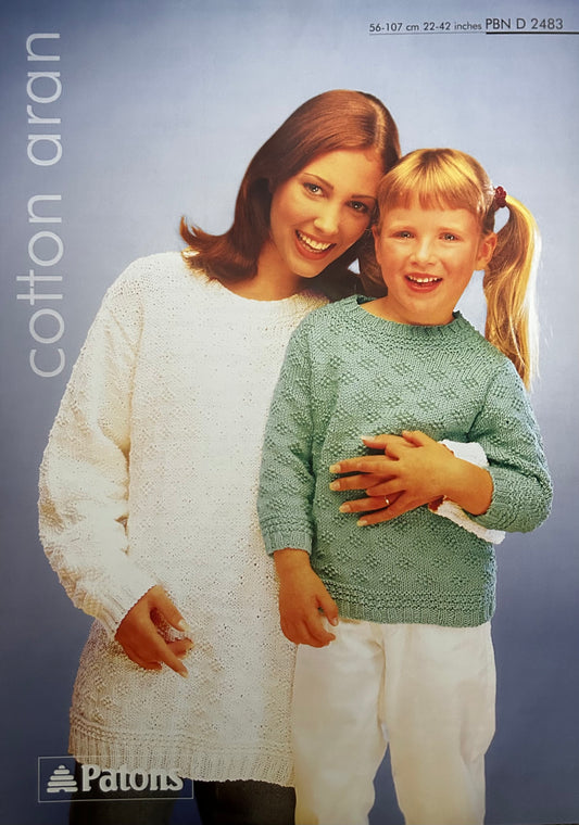 Knitting Pattern 2483 - Textured Sweaters in Cotton Aran