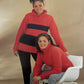 Knitting Pattern 4710 - Teenagers Ribbed Polo Neck & Striped Zip Neck Sweaters in Aran