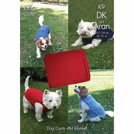 Knitting Pattern K9 - Dog Coats and Blankets Knitted with Big Value DK and Big Value Aran