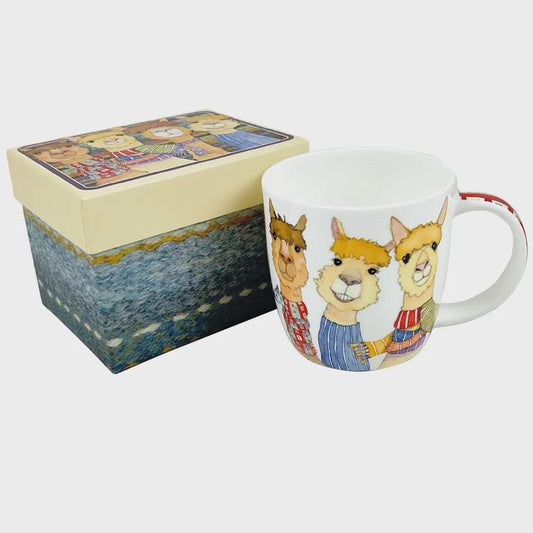 HAPPY ALPACAS - Bone China Mug - With Gift Box