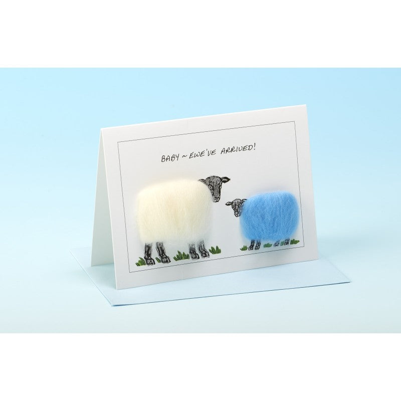 NEW BABY CARD - WELCOME TO YOUR LITTLE LAMB - BLUE