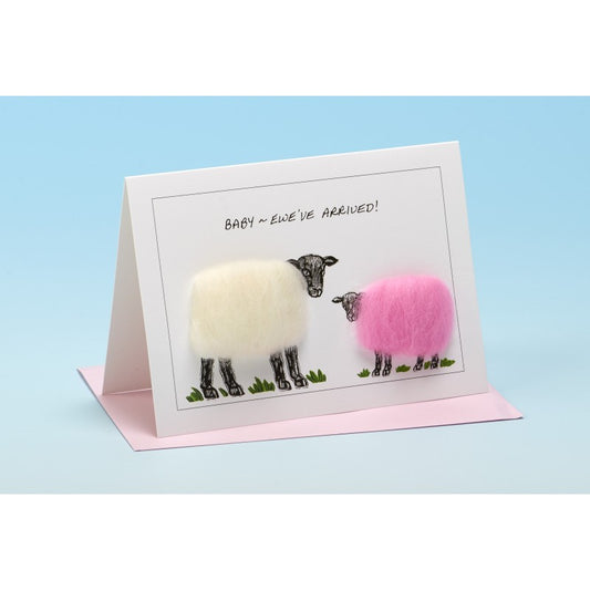 NEW BABY CARD - WELCOME TO YOUR LITTLE LAMB - PINK
