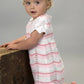 Knitting Pattern P1095 - Striped or Plain Chevron Dress in 4 Ply