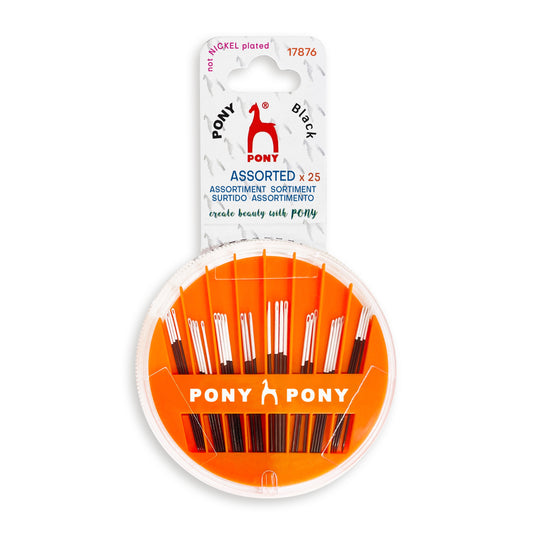 Hand Sewing Needles: Assorted: Black with White Eye: Sharps