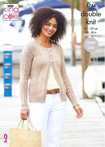 Knitting Pattern 5744 - Cardigan & Top Knitted in King Cole DK