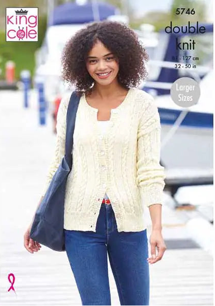 Knitting Pattern 5746 - Sweater & Cardigan in King Cole DK