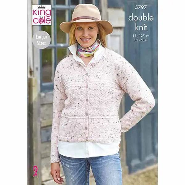Knitting Pattern 5797 - Cardigan & Waistcoat in Homespun DK