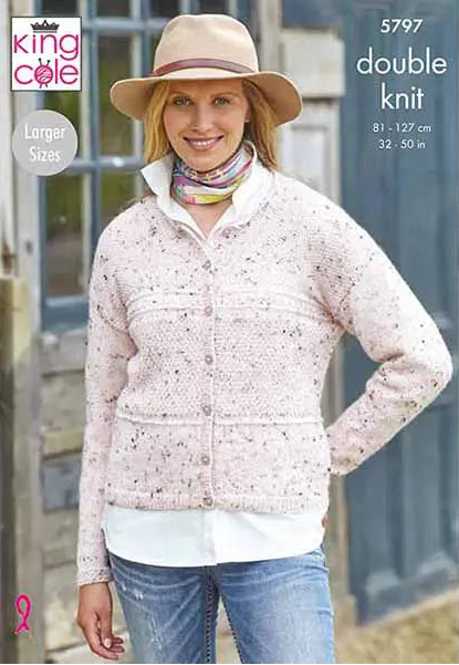 Knitting Pattern 5797 - Cardigan & Waistcoat in Homespun DK