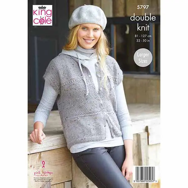 Knitting Pattern 5797 - Cardigan & Waistcoat in Homespun DK