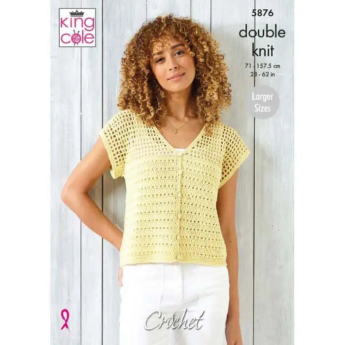 Crochet Pattern 5876 - Button Up Top & Cardigan in Finesse DK