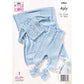 Knitting Pattern 5983 -  Baby Jacket, Dungarees, Booties & Blanket in 4 Ply