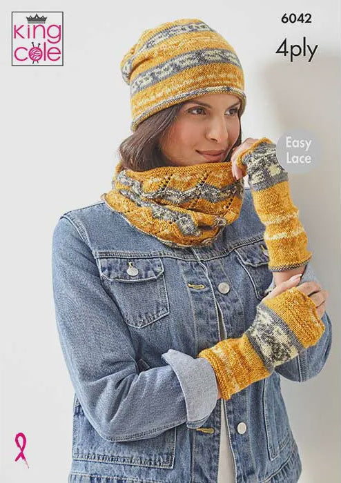 Knitting Pattern 6042 - Ladies Accessories Knitted in 4 Ply