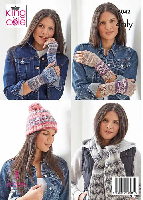 Knitting Pattern 6042 - Ladies Accessories Knitted in 4 Ply