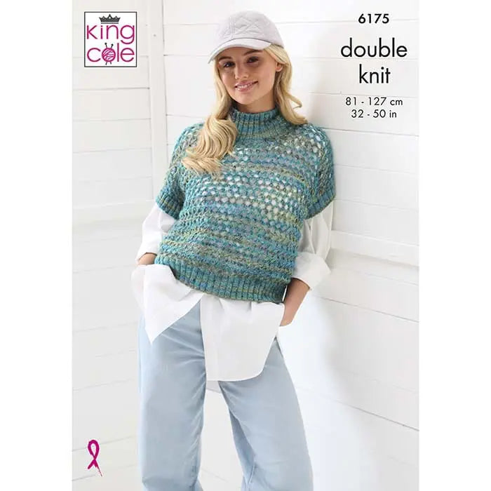 KNitting Pattern 6175 - Sweater & Tank in Homespun Prism DK