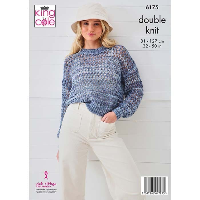 KNitting Pattern 6175 - Sweater & Tank in Homespun Prism DK