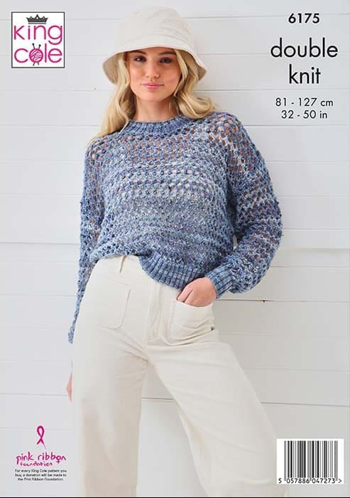 Knitting Pattern 6175 - Sweater & Tank in Homespun Prism DK
