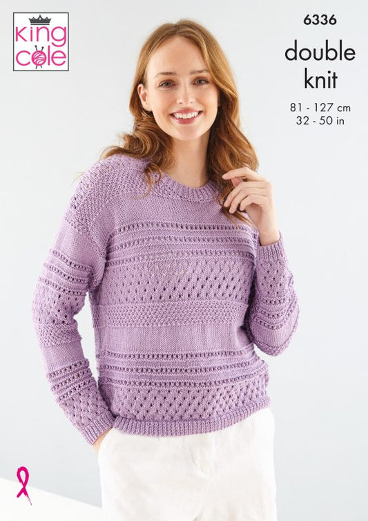 Knitting Pattern 6336 - Ladies Cardigan & Sweater in DK