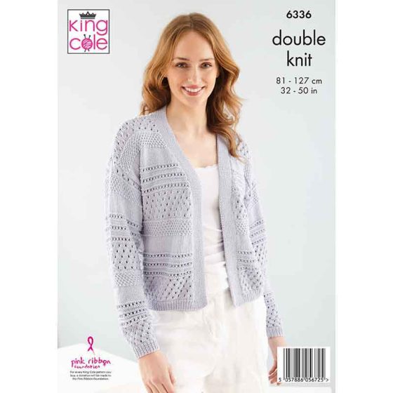 Knitting Pattern 6336 - Ladies Cardigan & Sweater in DK