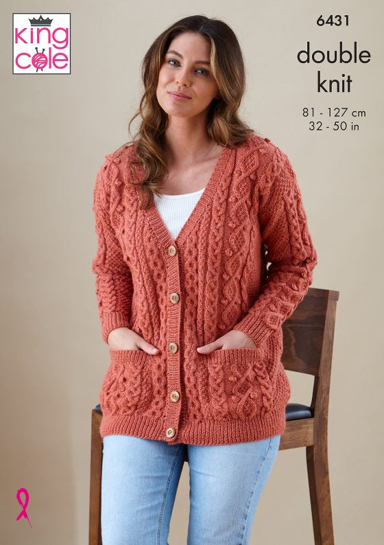 Knitting Pattern 6431 - Ladies Cardigan & Waistcoat in DK
