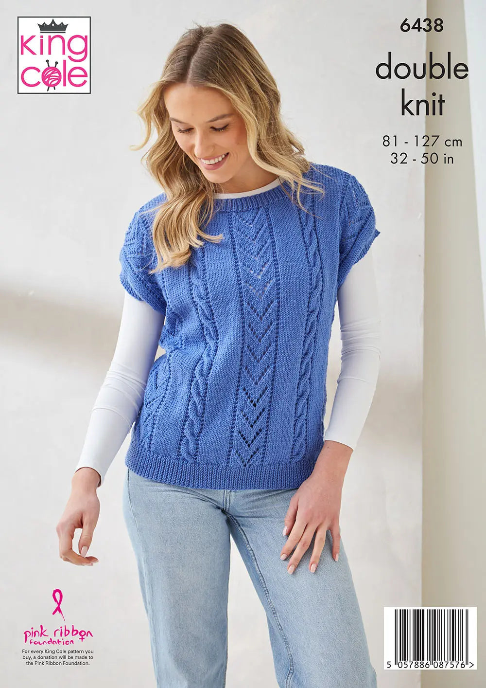 Knitting Pattern 6438 - Sweater & Slipover in Luxury Merino DK