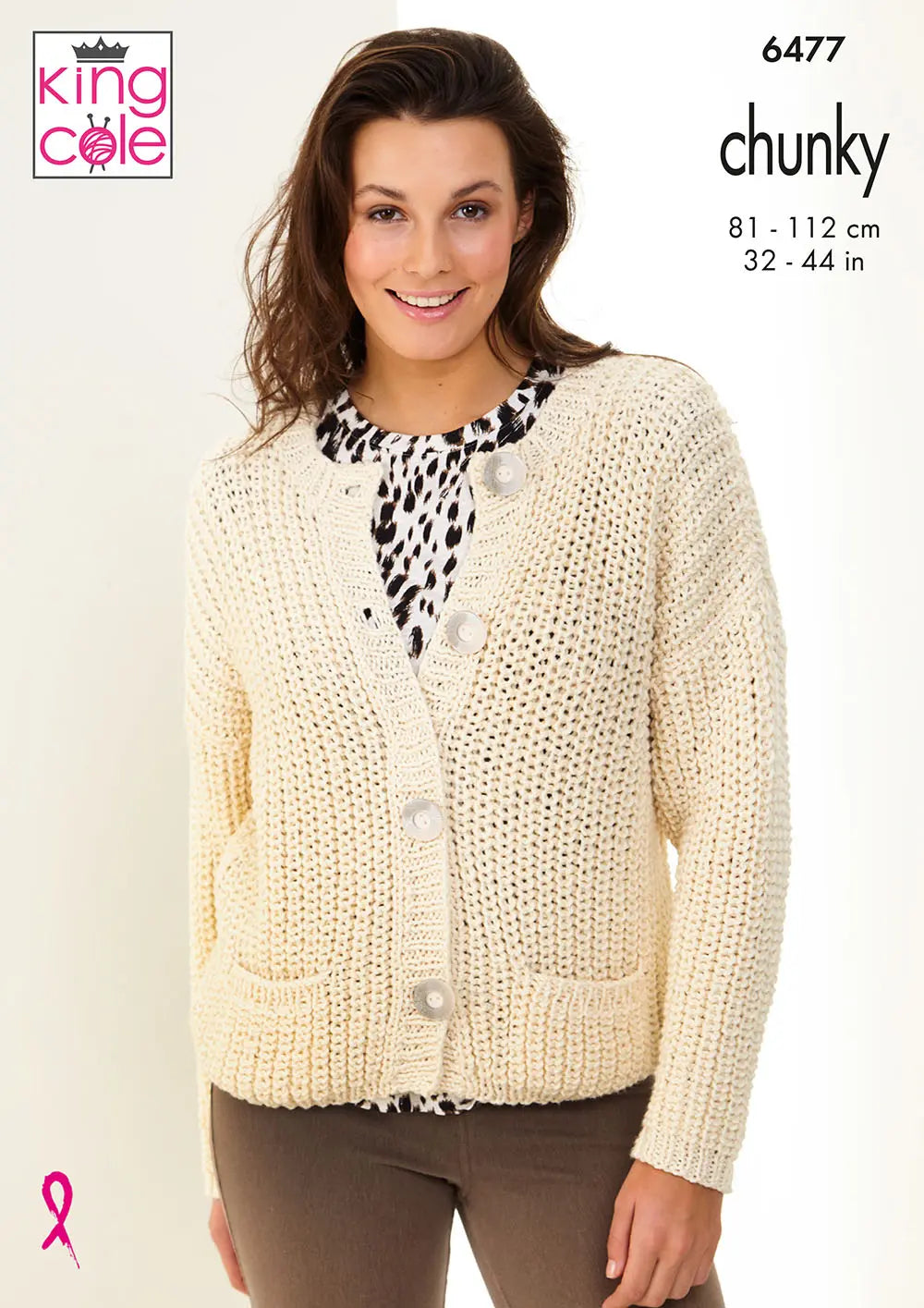 Knitting Pattern 6477 - Cardigan & Sweater in Simply Denim Chunky